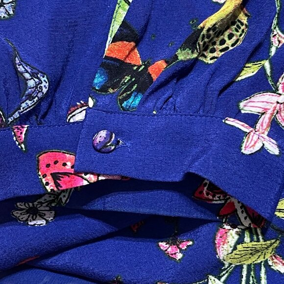 Maeve Maplewood Dress Blue Floral XL Extra Large Long Sleeve V-Neck - Picture 7 of 9